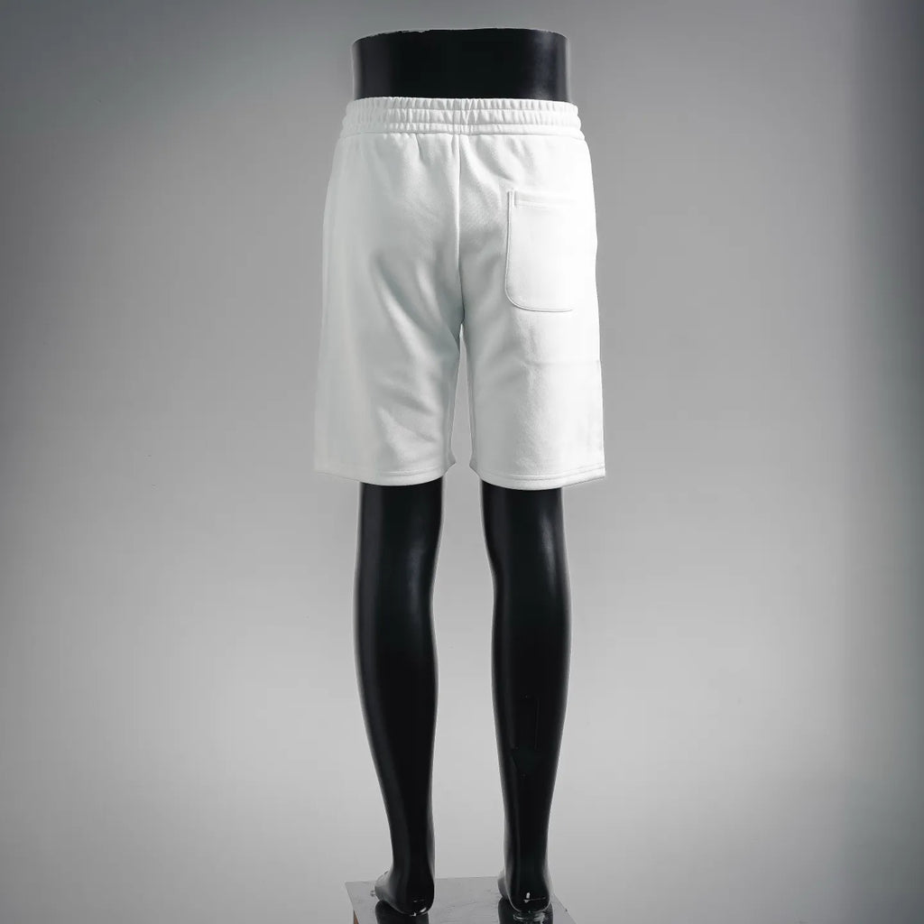 White Prada drawstring shorts with back patch pocket