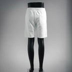 White Prada drawstring shorts with back patch pocket
