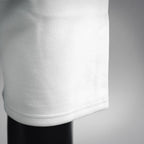 White shorts fabric with smooth waistband seam detail