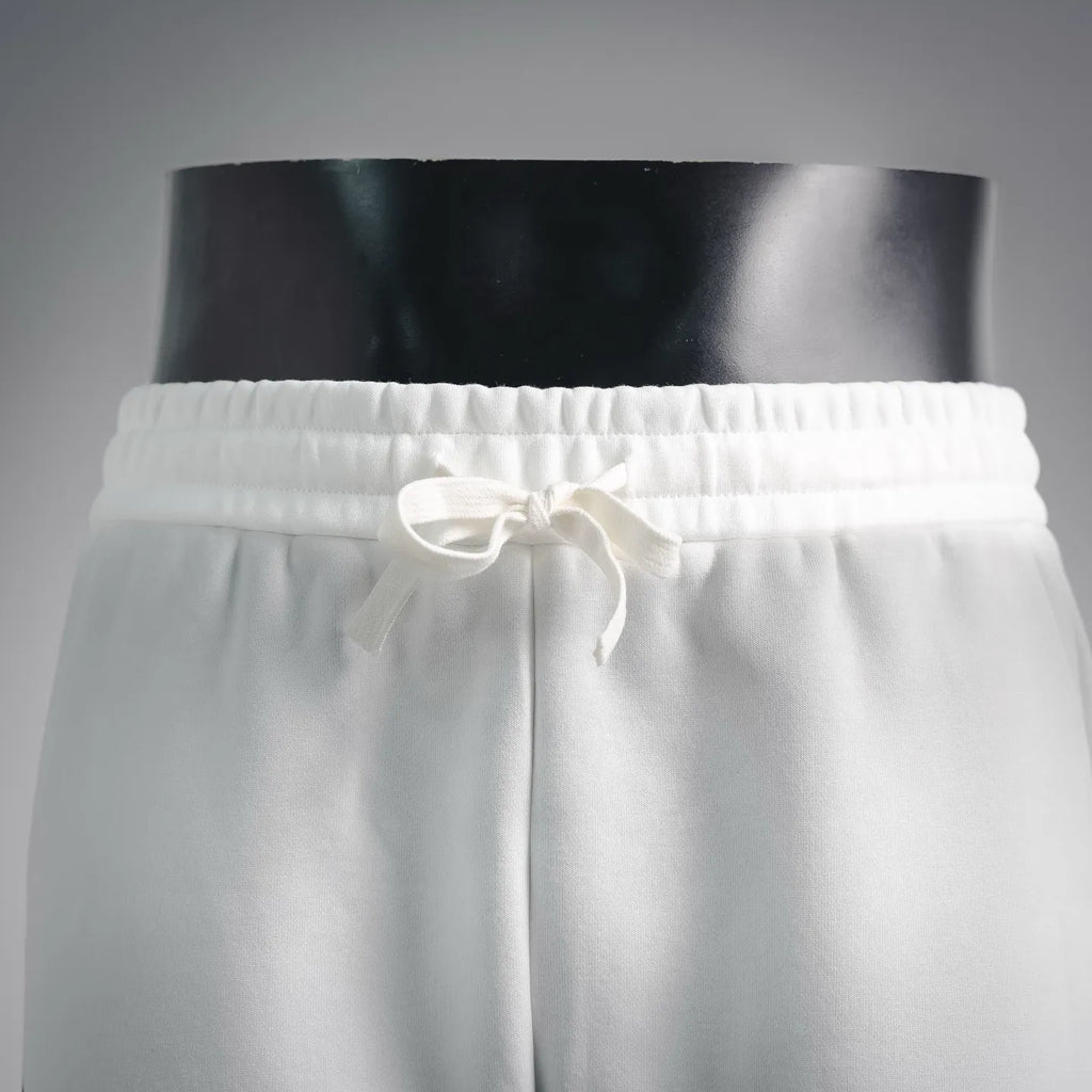 White Prada shorts with adjustable front drawstring