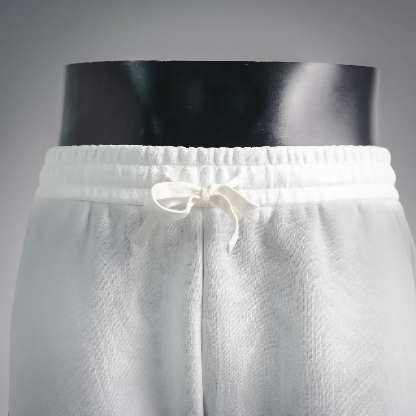 White Prada shorts with adjustable front drawstring