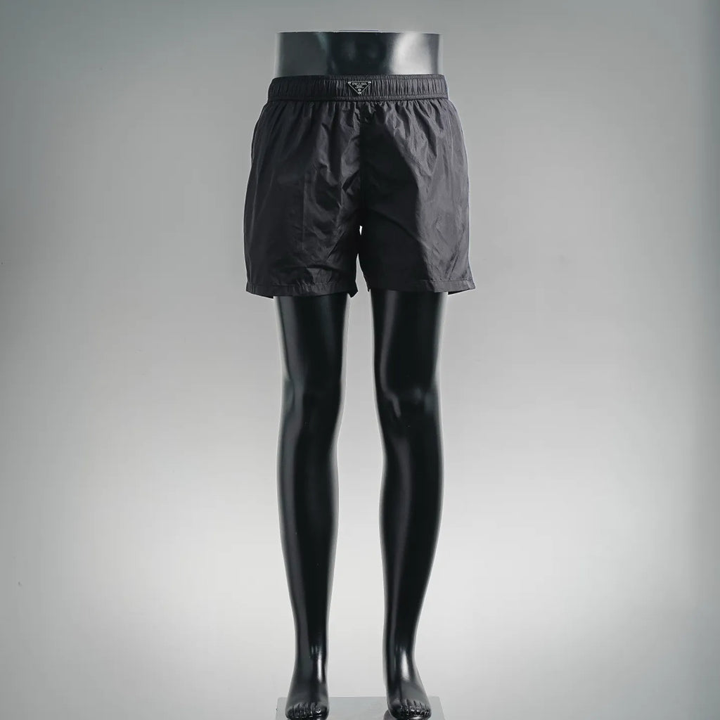Prada black drawstring shorts with elastic waistband