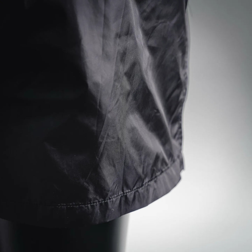 Prada black shorts hem with gathered stitching