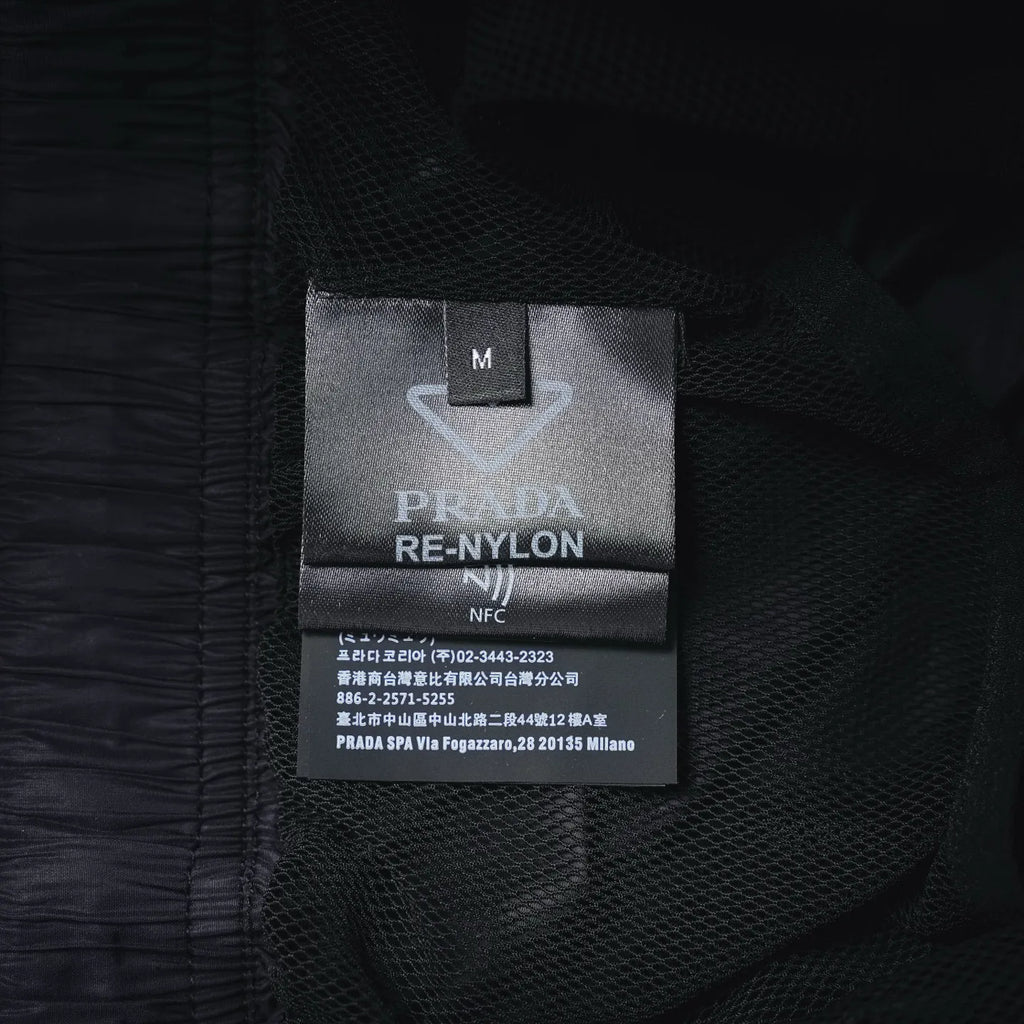 Prada Re-Nylon shorts size and material care label