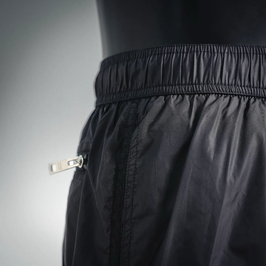 Prada black shorts side strap detail near pocket
