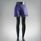 Prada purple nylon shorts with elastic waistband and relaxed fit