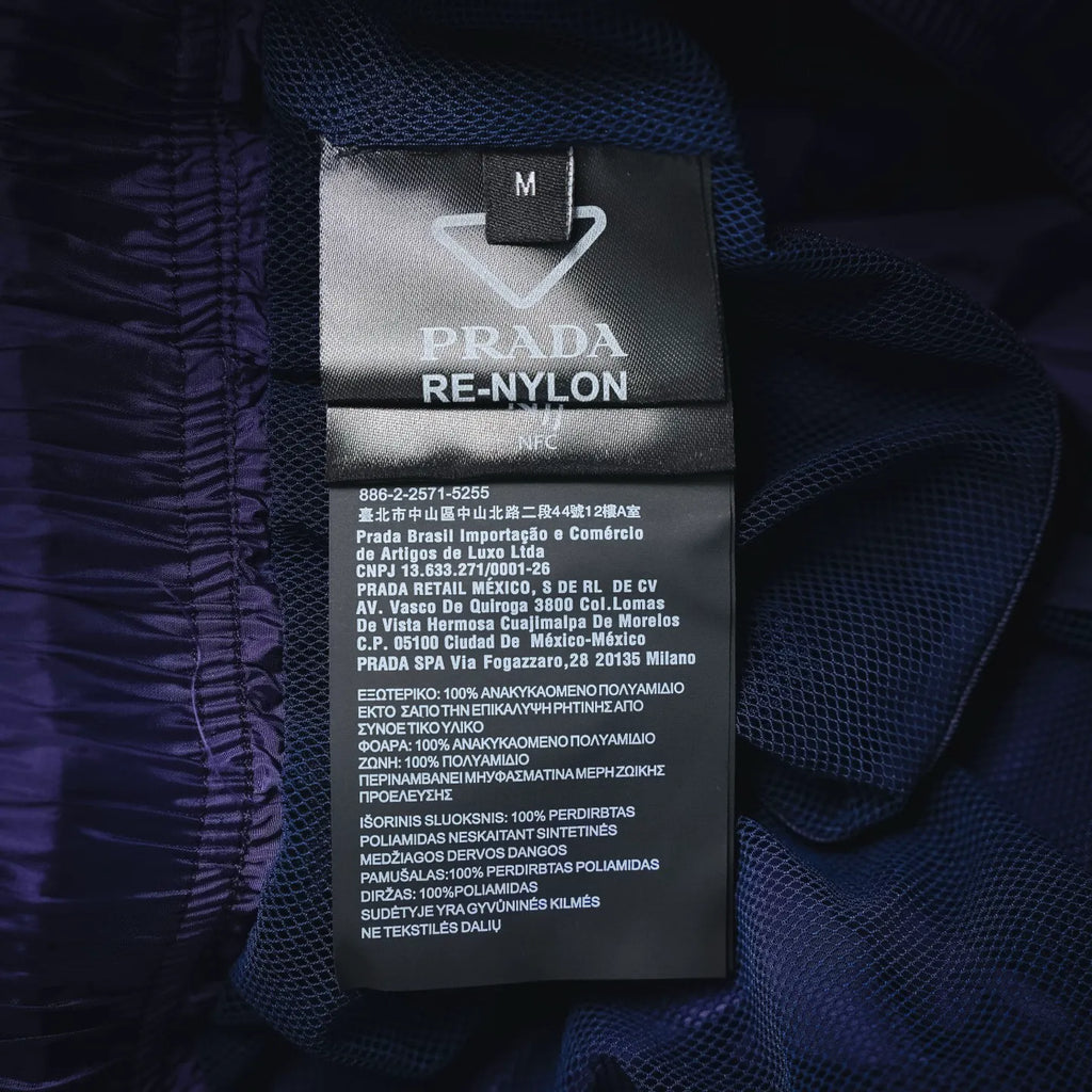 Prada Re-Nylon fabric label tag with size M