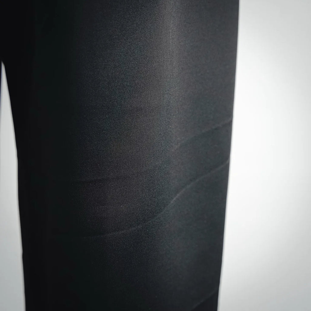 Prada dark pants close-up of fabric and side seam