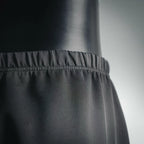 Prada dark pants waistband and front seam detail
