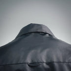 Prada dark gray jacket hood with curved seam and structured top panel