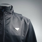 Prada dark jacket with center zipper and triangular logo patch