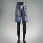 Prada blue drawstring shorts with elastic waistband and side pockets