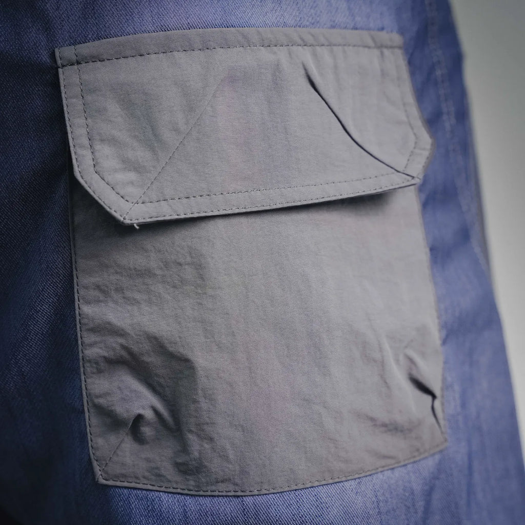 Prada blue shorts with stitched flap pocket
