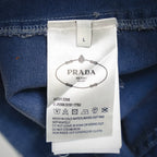 Prada label on light blue denim jacket size L