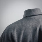 Gray wool jacket shoulder and upper back panel