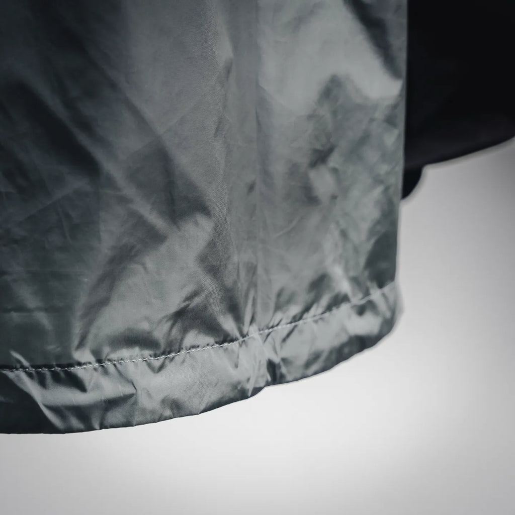 Prada black jacket hem with elastic drawstring and gathered edge