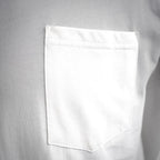White long-sleeve T-shirt with rectangular chest pocket