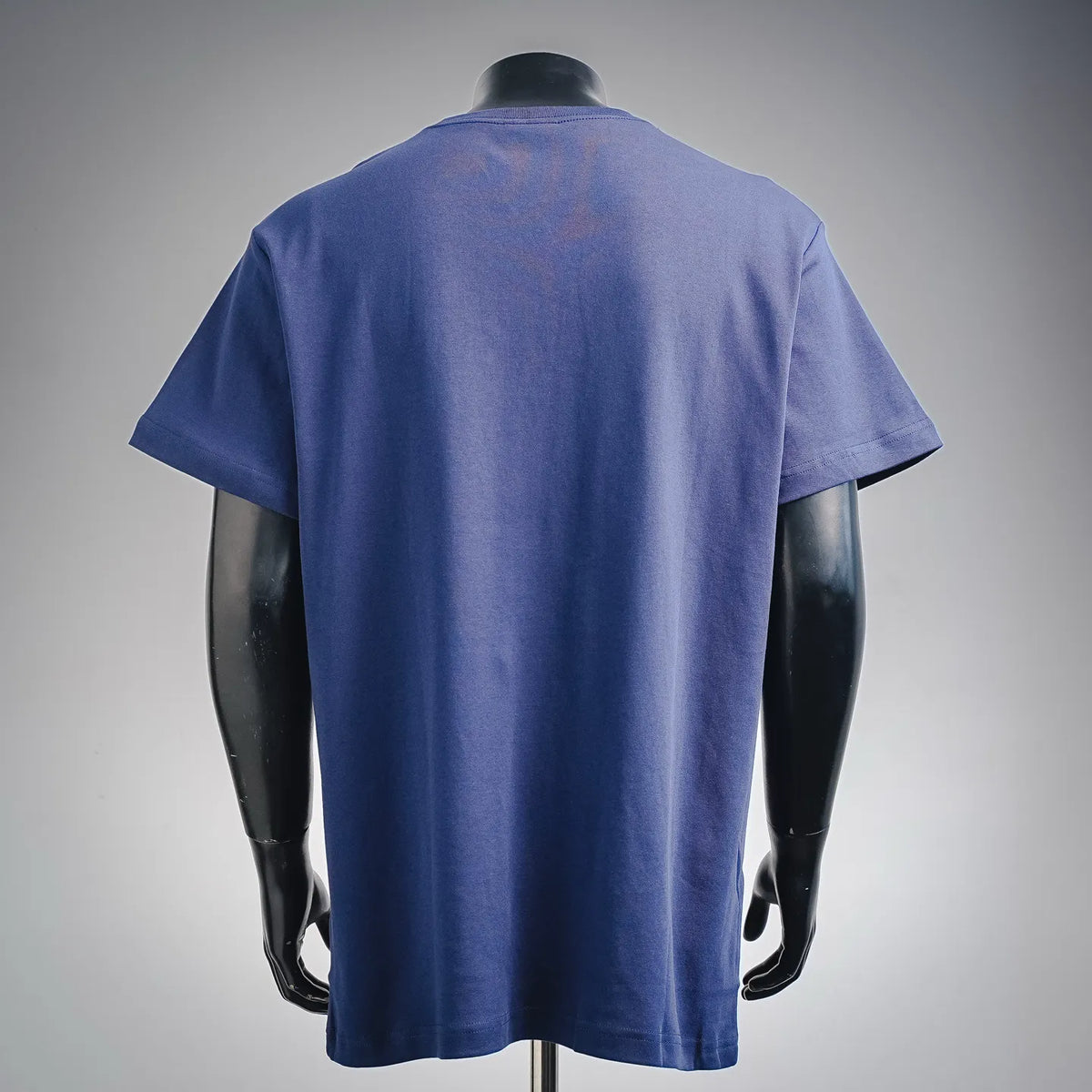 Blue Dior short-sleeve T-shirt back view on mannequin