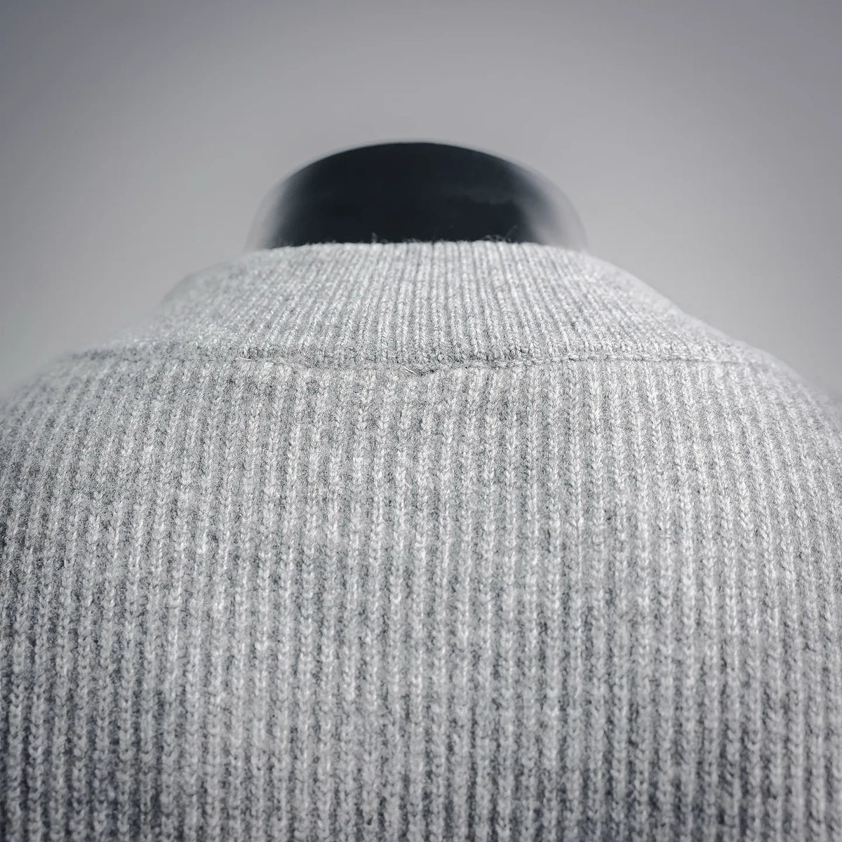 Dior knit sweater, light gray ribbed collar at back neck