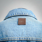 Light blue Dior denim jacket back collar label