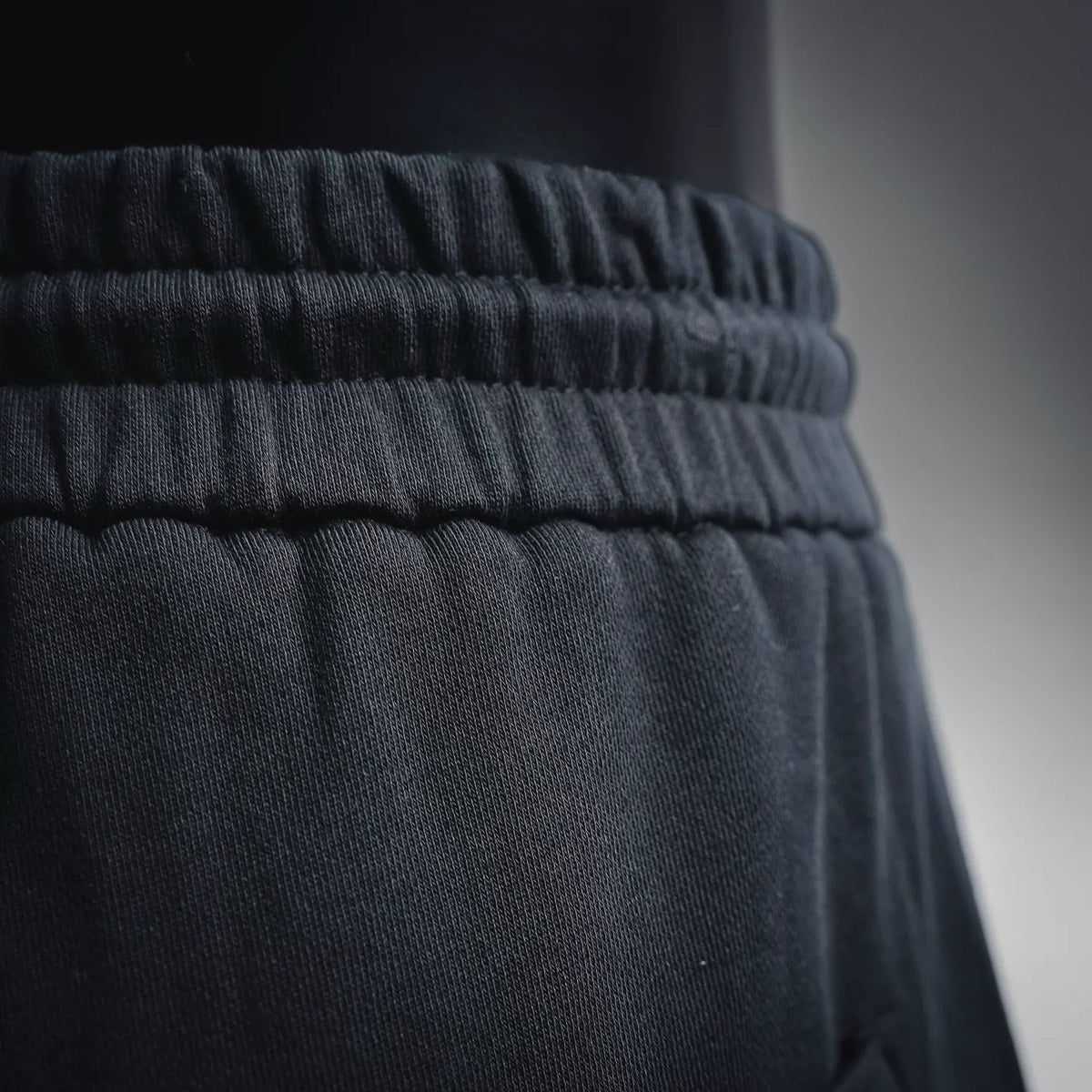Dior black elastic waistband with gathered fabric and drawstring casing