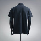 Dior polo shirt, dark navy, back view with short sleeves
