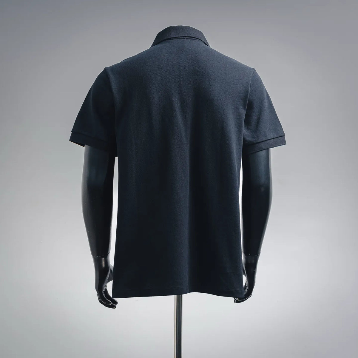 Dior polo shirt, dark navy, back view with short sleeves