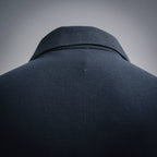 Dior polo shirt shoulder and back yoke, dark navy textured knit