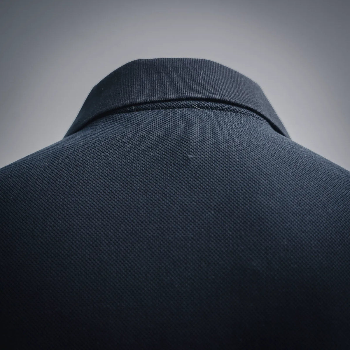 Dior polo shirt shoulder and back yoke, dark navy textured knit