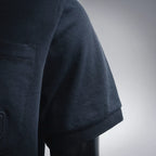 Dior polo short sleeve cuff edge, dark navy with textured knit