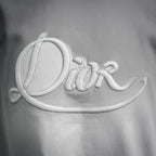 Embroidered “Dior” script logo on white Dior crewneck T-shirt chest