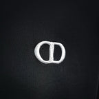 Black Dior T-shirt chest logo embroidery detail