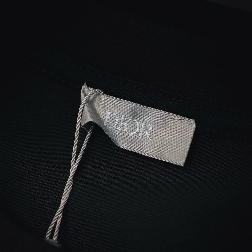 Black Dior T-shirt inner neck label with Dior text