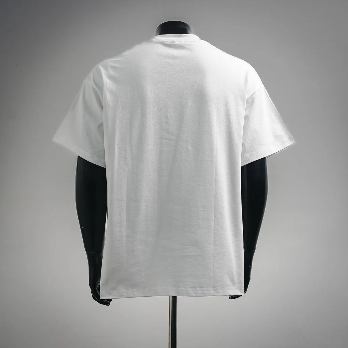 Dior white short-sleeve T-shirt, back view on mannequin