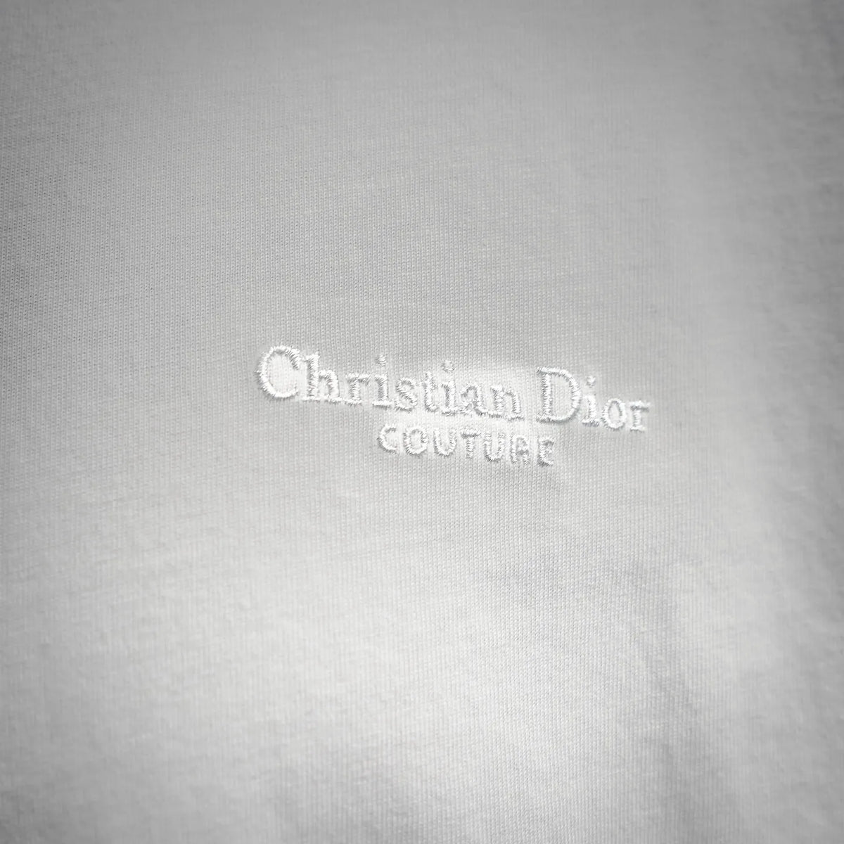 White T-shirt with Christian Dior couture logo at center back