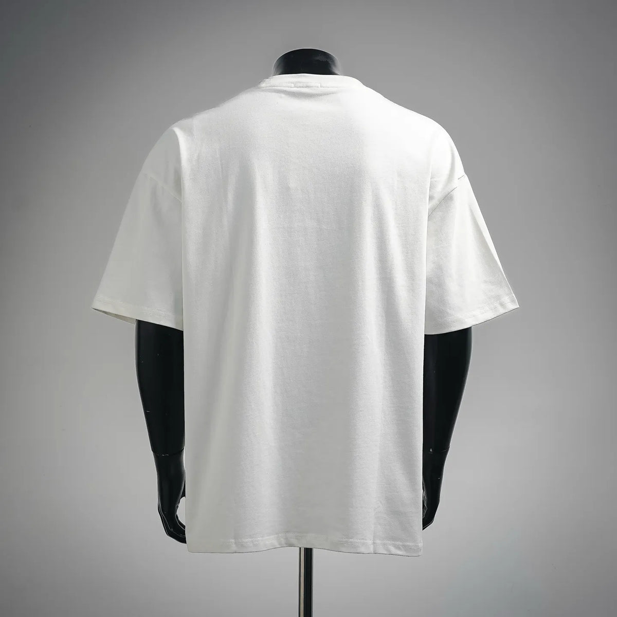 White Dior short-sleeve crewneck T-shirt, back view with plain design
