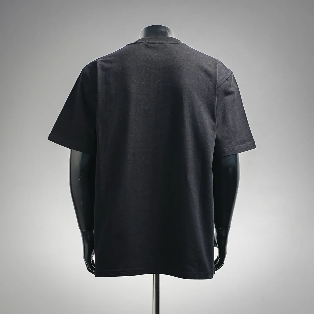 Dior short-sleeve T-shirt back view, dark charcoal crew neck