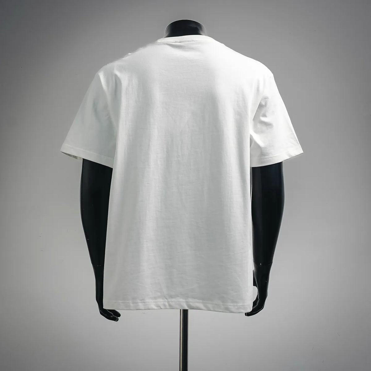 White short-sleeve T-shirt, plain back view