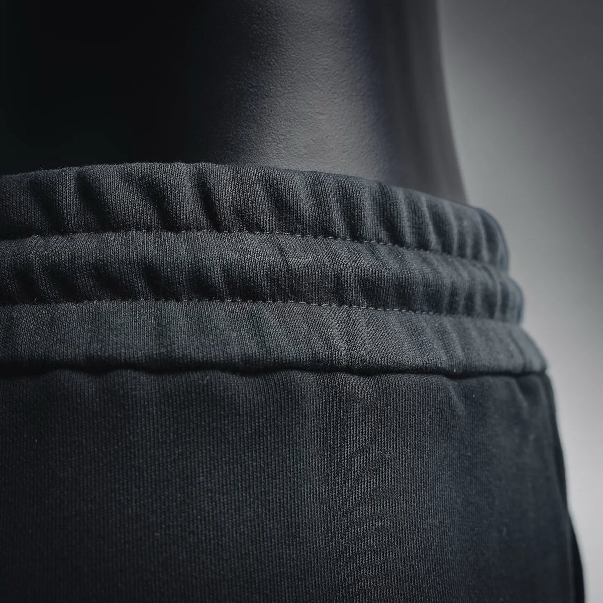 Dior black shorts waistband stitching and elastic cuff detail