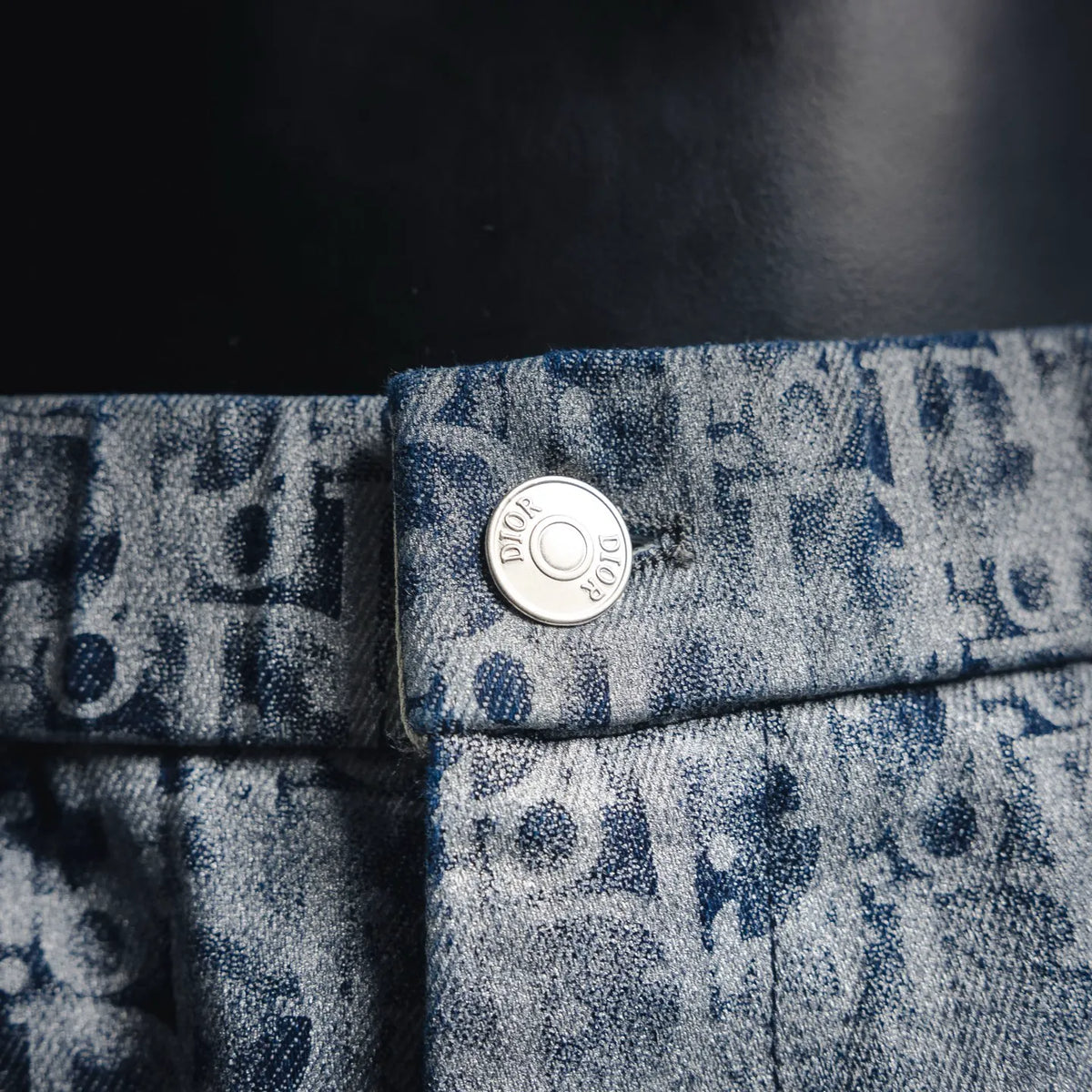 Dior patterned shorts with round logo button on elastic waistband