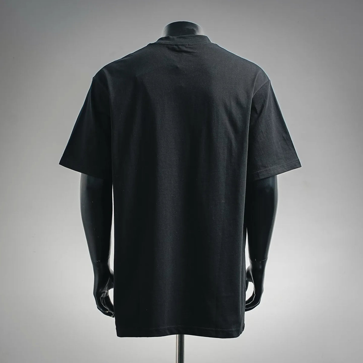 Black Dior crewneck T-shirt, plain back view on a mannequin