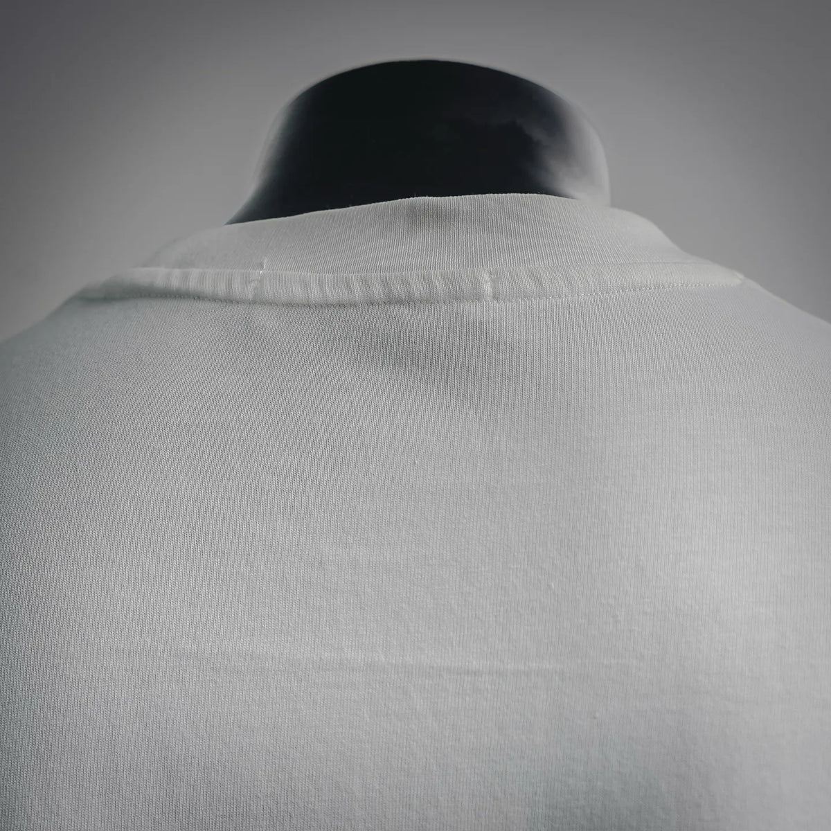 White Dior crewneck T-shirt back view with collar seam detail