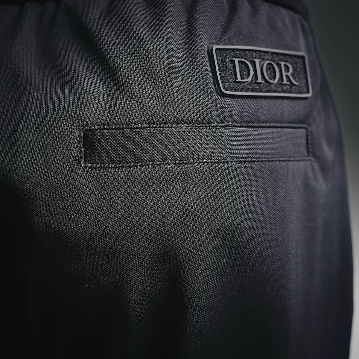 Dior black pants with side pocket and DIOR logo patch