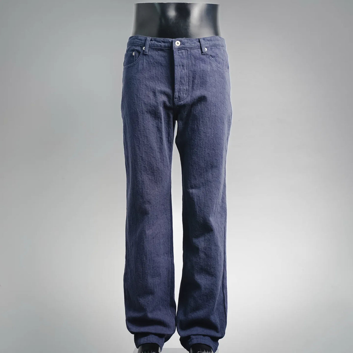 Dark blue Dior denim pants with button closure and belt loops