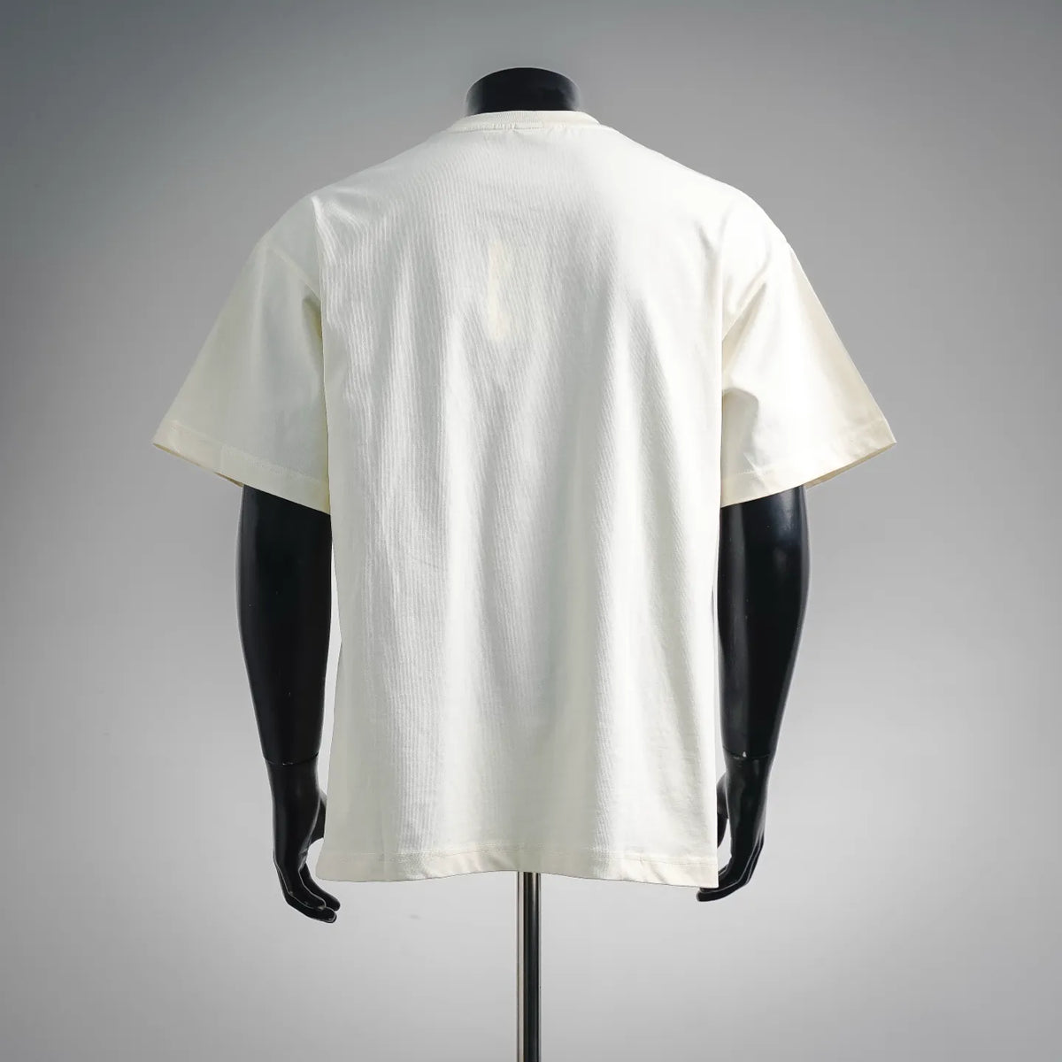 White Dior short-sleeve T-shirt, back view on mannequin