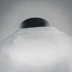 White t-shirt neckline and back seam detail on mannequin