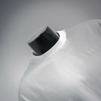 White t-shirt collar and shoulder on a mannequin