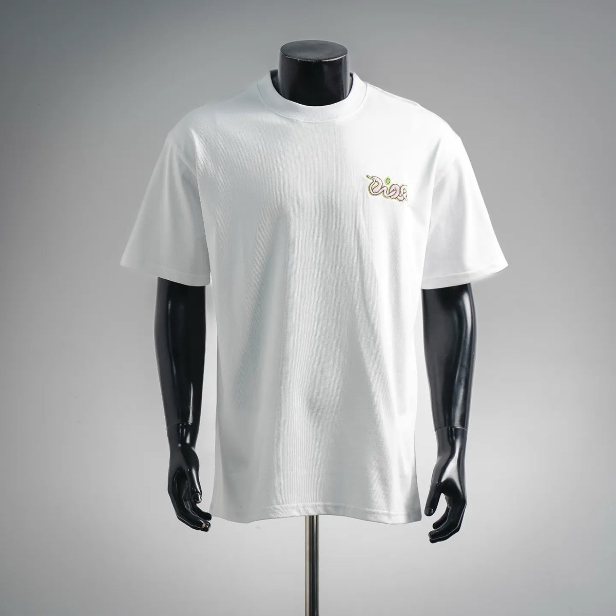 White short-sleeve T-shirt with small 'Dior' logo on chest