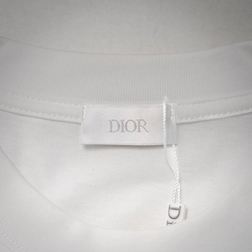 Dior size label inside white T-shirt neckline