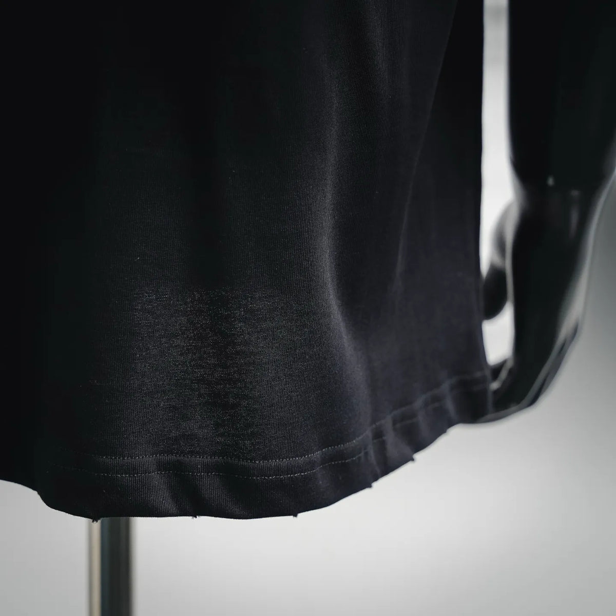 Black Christian Dior T-shirt hem and side seam detail, short sleeves